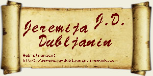 Jeremija Dubljanin vizit kartica